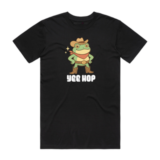 Yee Hop Cowboy Frog - Graphic T-Shirt - Black