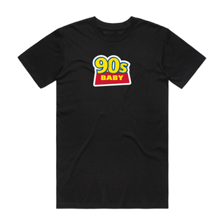 90s Baby (yellow) - Slogan T-Shirt - Black