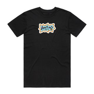 Adulting (blue) - Slogan T-Shirt - Black