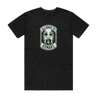 Allergic To Humans - Funny T-Shirt - Black