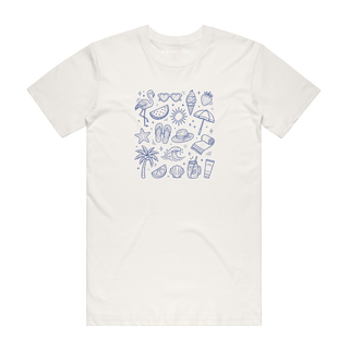 Beach Doodles - Graphic T-Shirt - Natural