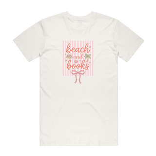 Beach And Books - Graphic T-Shirt - Natural