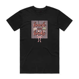 Beach And Books (Bow) - Graphic T-Shirt - Black