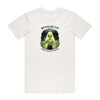 Beam Me Up - Funny T-Shirt - Natural