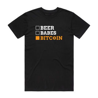 Beers, Babes and Bitcoin - Crypto T-Shirt - Black