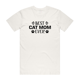 Best Cat Mom - Mum T-Shirt - Natural