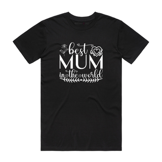 Best Mum In The World (Heart) - Mum T-Shirt - Black