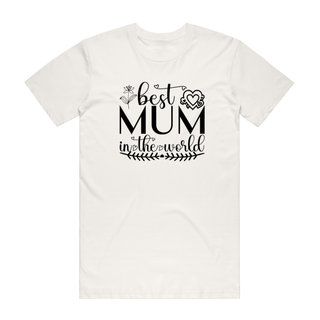 Best Mum In The World (Heart) - Mum T-Shirt - Natural