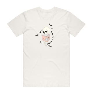 Booked To The Bone -  Halloween T-Shirt - Natural