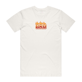 Bro (Flames) - Slogan T-Shirt - Natural