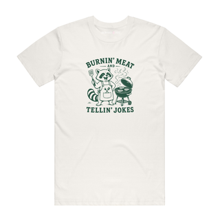 Burnin' Meat And Tellin' Jokes - Funny T-Shirt - Natural