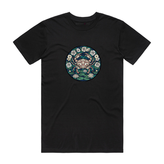 Cancer (stained glass) - Zodiac T-Shirt - Black