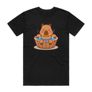 Capybara Hot Tub - Graphic T-Shirt - Black