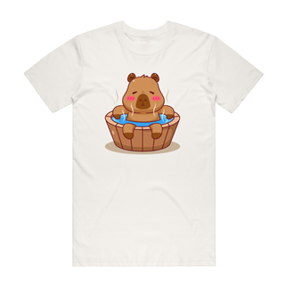 Capybara Hot Tub - Graphic T-Shirt - Natural