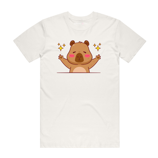 Capybara Sparkle - Graphic T-Shirt - Natural