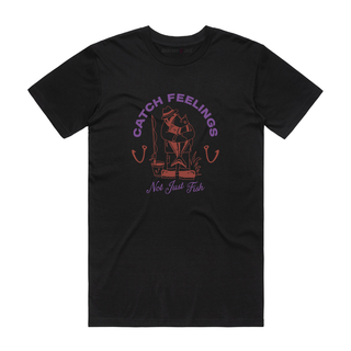 Catch Feelings Not Just Fish - Fishing T-Shirt - Black