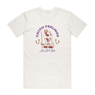 Catch Feelings Not Just Fish - Fishing T-Shirt - Natural