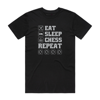 Chess Repeat - Gaming T-Shirt - Black