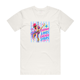 Chicken Strips (Stripes) - Funny T-Shirt - Natural