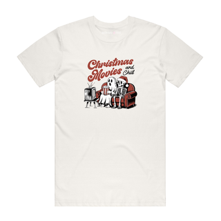 Christmas Movies And Chill - Christmas T-Shirt - Natural