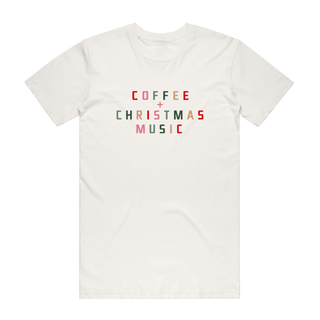 Coffee And Christmas Music - Christmas T-Shirt - Natural