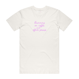 Coffee And Office Gossip (pink) - Job T-Shirt - Natural