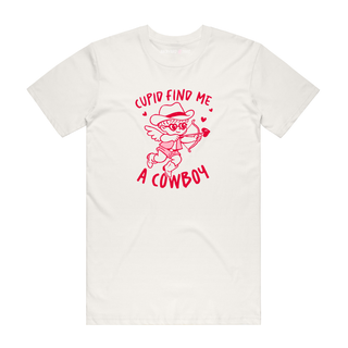 Cupid Find Me A Cowboy - Valentine's Day T-Shirt - Natural