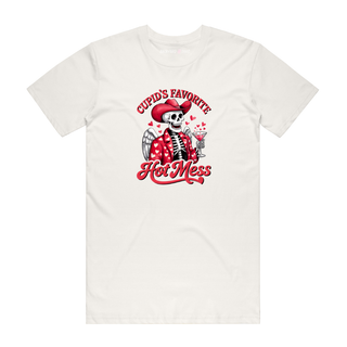 Cupid's Favorite Hot Mess - Valentine's Day T-Shirt - Natural