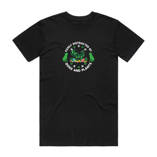 Dogs And Plants - Dog T-Shirt - Black