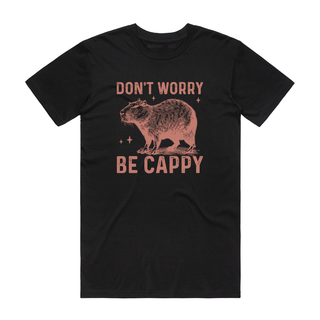 Don't Worry Be Cappy - Funny T-Shirt - Black