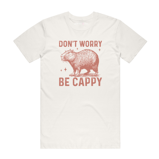 Don't Worry Be Cappy - Funny T-Shirt - Natural