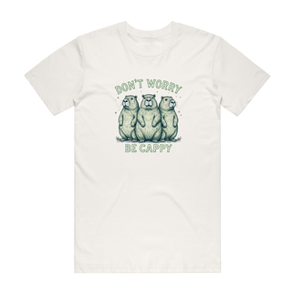 Don't Worry Be Cappy (Group) - Funny T-Shirt - Natural