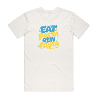 Eat Pasta Run Fasta - Funny T-Shirt - Natural