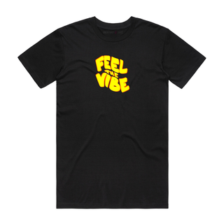 Feel The Vibe - Slogan T-Shirt - Black