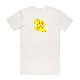 Feel The Vibe - Slogan T-Shirt - Natural