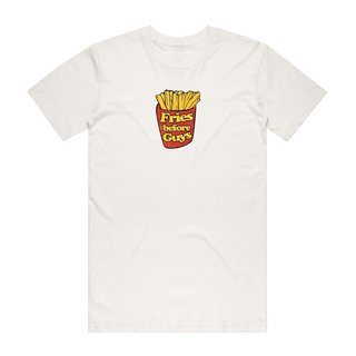 Fries Before Guys - Slogan T-Shirt - Natural
