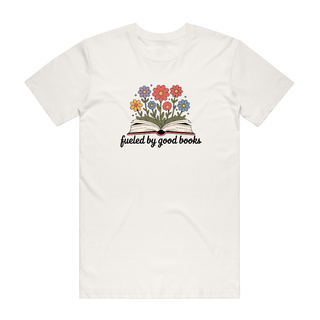 Fueled By Good Books - Book T-Shirt - Natural