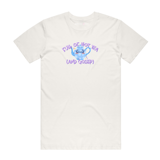 Full Of Hot Tea - Funny T-Shirt - Natural