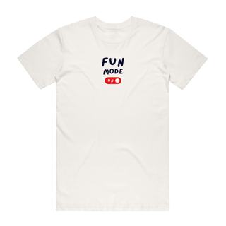 Fun Mode On - Slogan T-Shirt - Natural