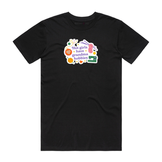 Grandma Hobbies - Slogan T-Shirt - Black