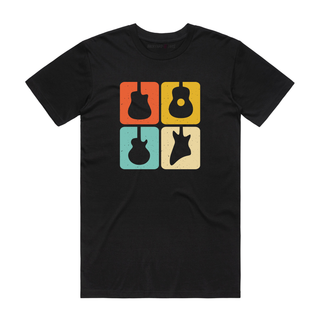 Guitar Squares - Music T-Shirt - Black