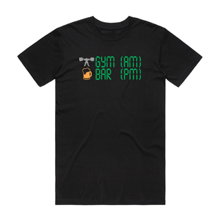 Gym AM Bar PM - Gym T-Shirt - Black