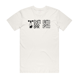 Gym AM Bar PM (Black) - Gym T-Shirt - Natural