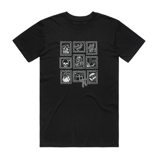 Halloween Stamps (white) - Halloween T-Shirt - Black