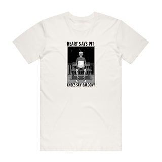 Heart Says Pit Knees Say Balcony - Music T-Shirt - Natural