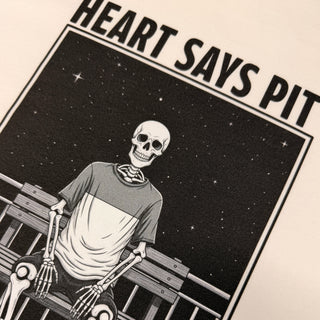 Heart Says Pit Knees Say Balcony - Music T-Shirt - Natural