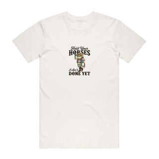Hold Your Horses (Frog) - Funny T-Shirt - Natural