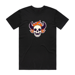 Horned Skull - Halloween T-Shirt - Black