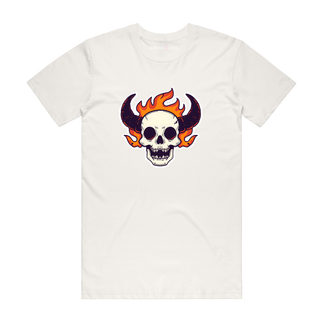 Horned Skull - Halloween T-Shirt - Natural
