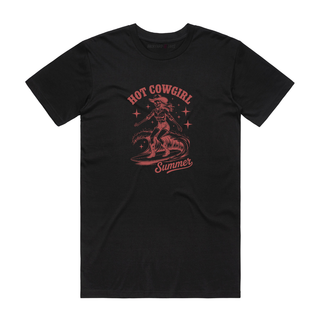 Hot Cowgirl Summer (Surfing) - Graphic T-Shirt - Black